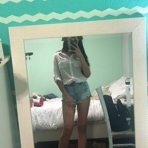 Pink striped button up